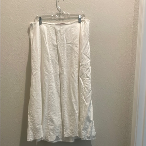 Cream A-Line Maxi Skirt with Wrap Detail - Picture 2 of 4